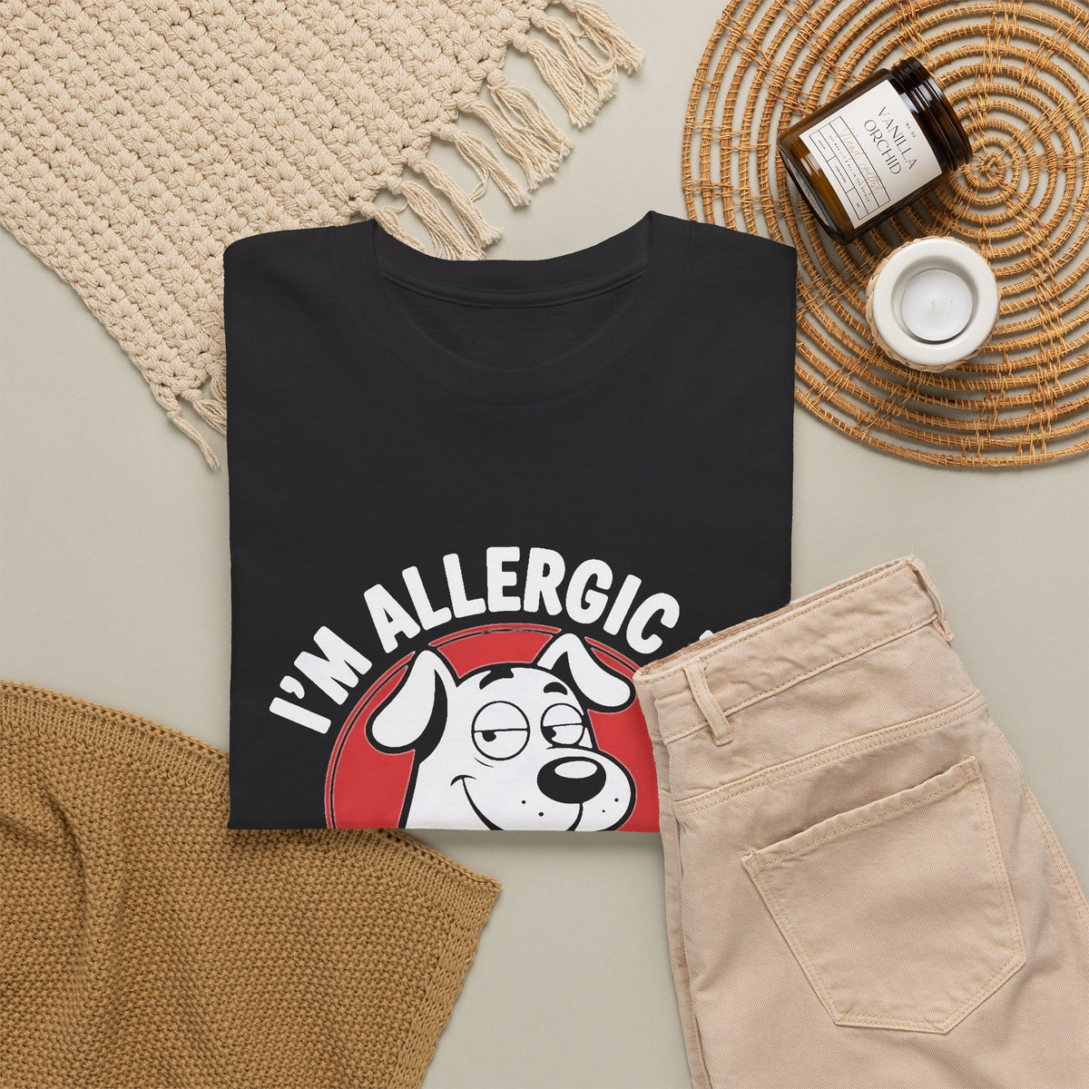 I'm Allergic To Stupid People Graphic T Shirt Men's Heavy Cotton Tee