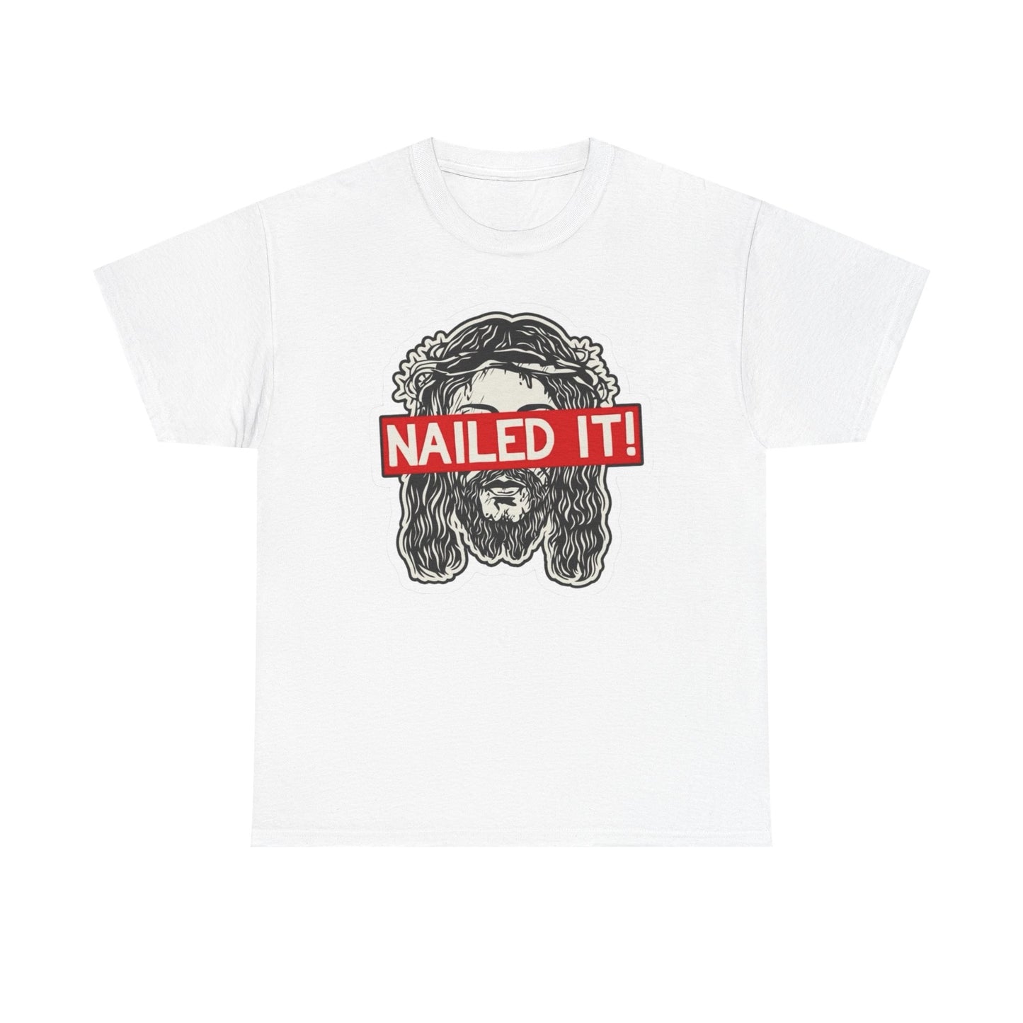 Nailed It Funny Jesus Jokes Graphic T Shirt S-5XL NEW Unisex Heavy Cotton Tee