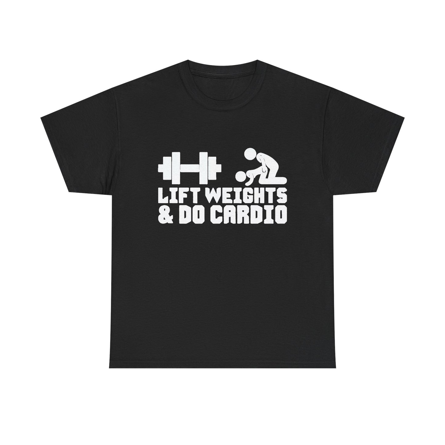 Lift Weights And Cardio Shirt Funny Graphic GYM Workout Unisex Heavy Cotton Tee