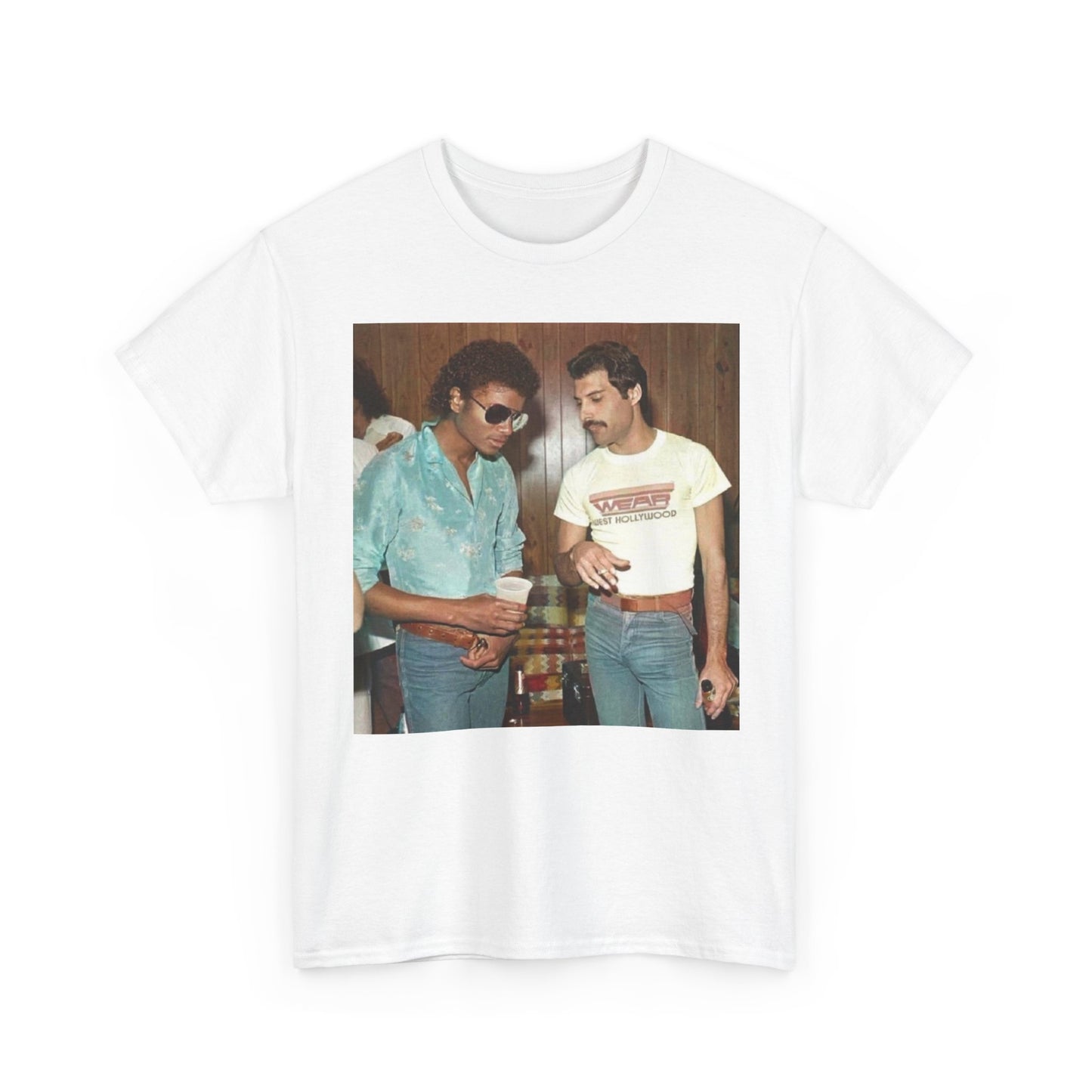 Michael Jackson And Queen Vintage T Shirt Graphic Men's Heavy Cotton Tee