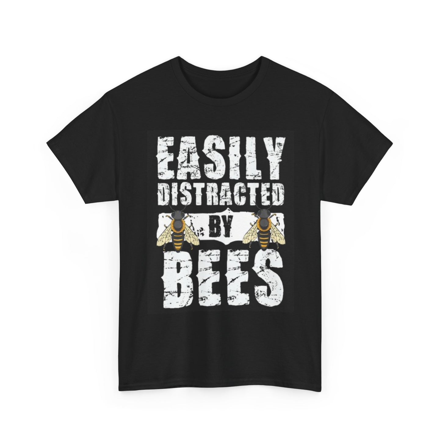Beekeeper Funny Graphic T Shirt Distracted By Bees Unisex Heavy Cotton Tee