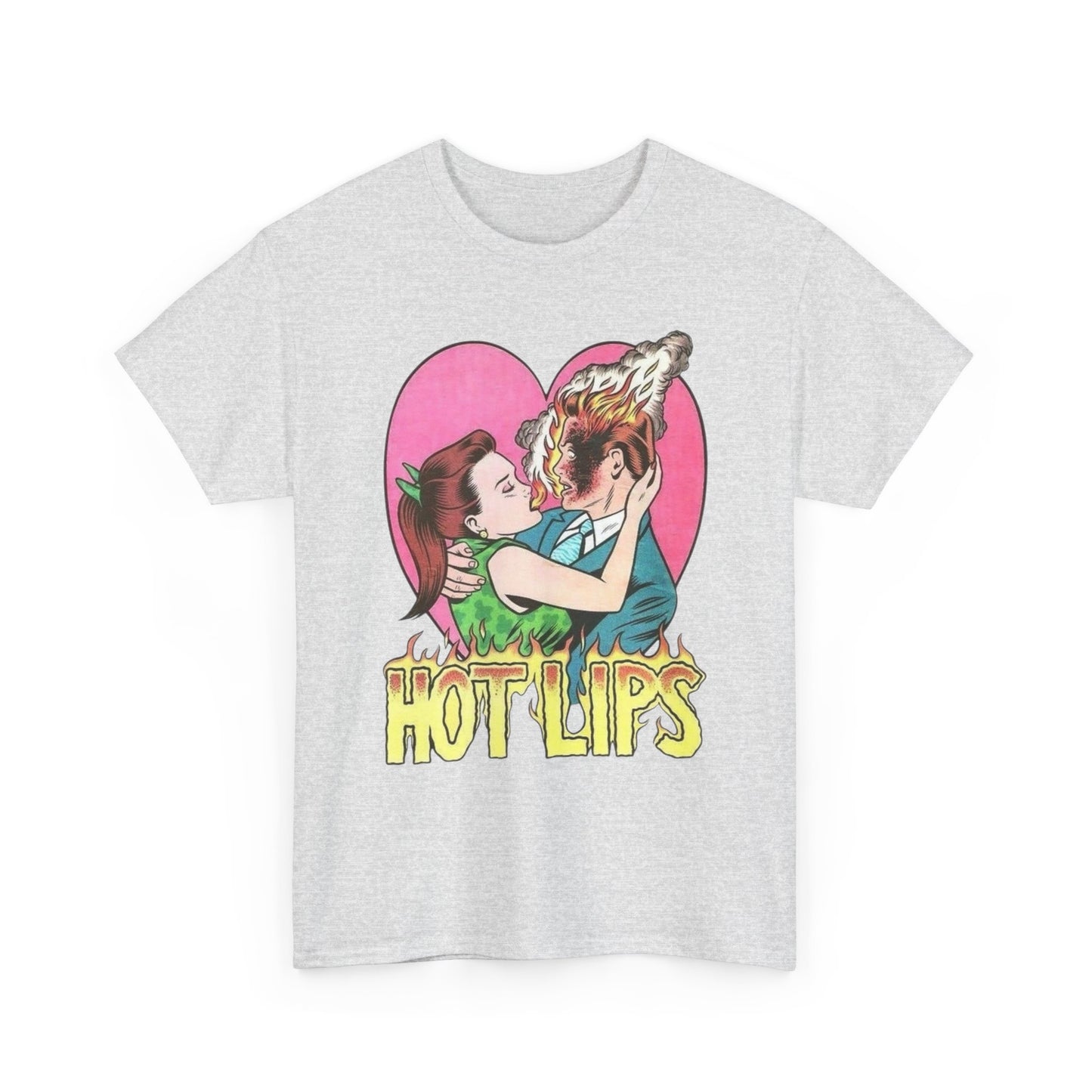 Hot Lips Graphic T Shirt Unisex Heavy Cotton Tee Gift