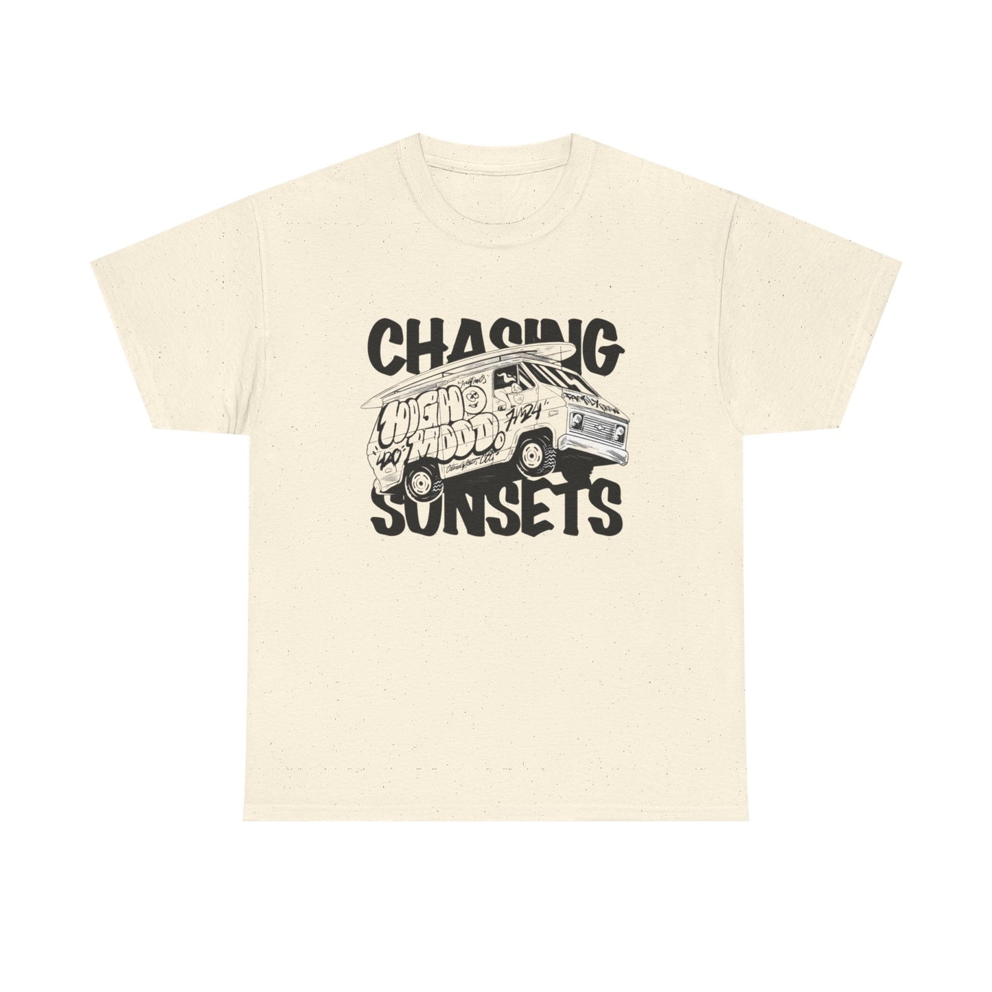 Chasing Sunsets Surfing Graphic T Shirt NEW Unisex Heavy Cotton Tee