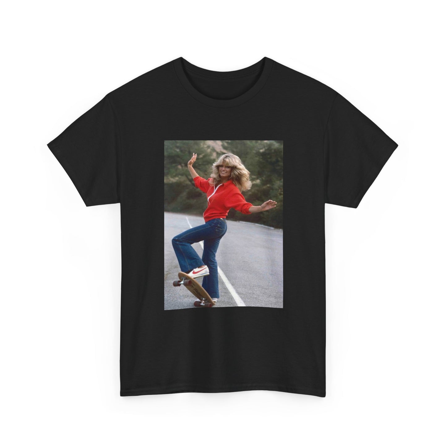 Farrah Fawcett Tshirt Charlies Angels Vintage Model Unisex Heavy Skateboarding