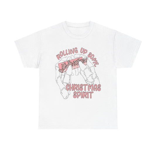 Rolling Up Some Christmas Spirit Cakes Graphic T Shirt NEW Heavy Cotton Tee