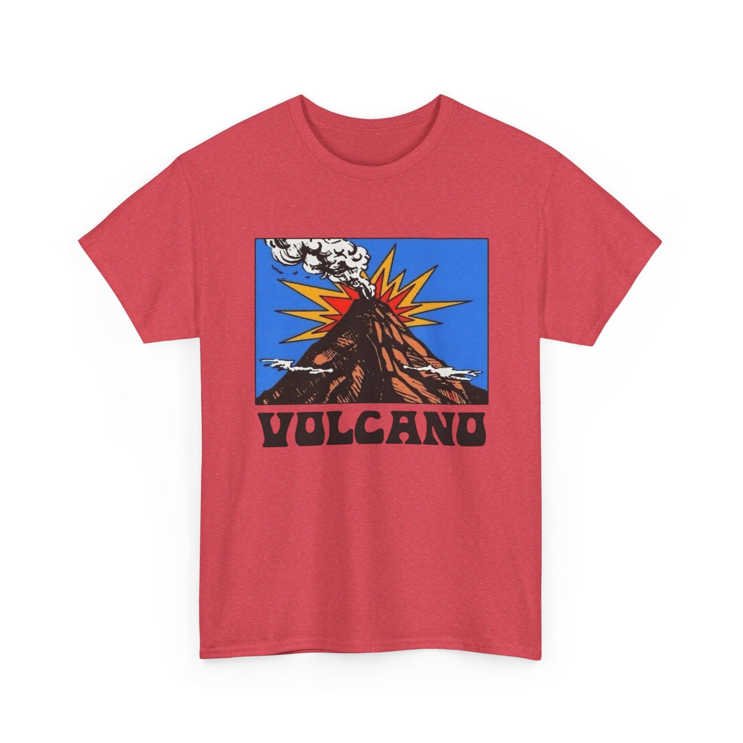 Volcano Graphic T Shirt ADULT NEW Unisex Heavy Cotton Tee