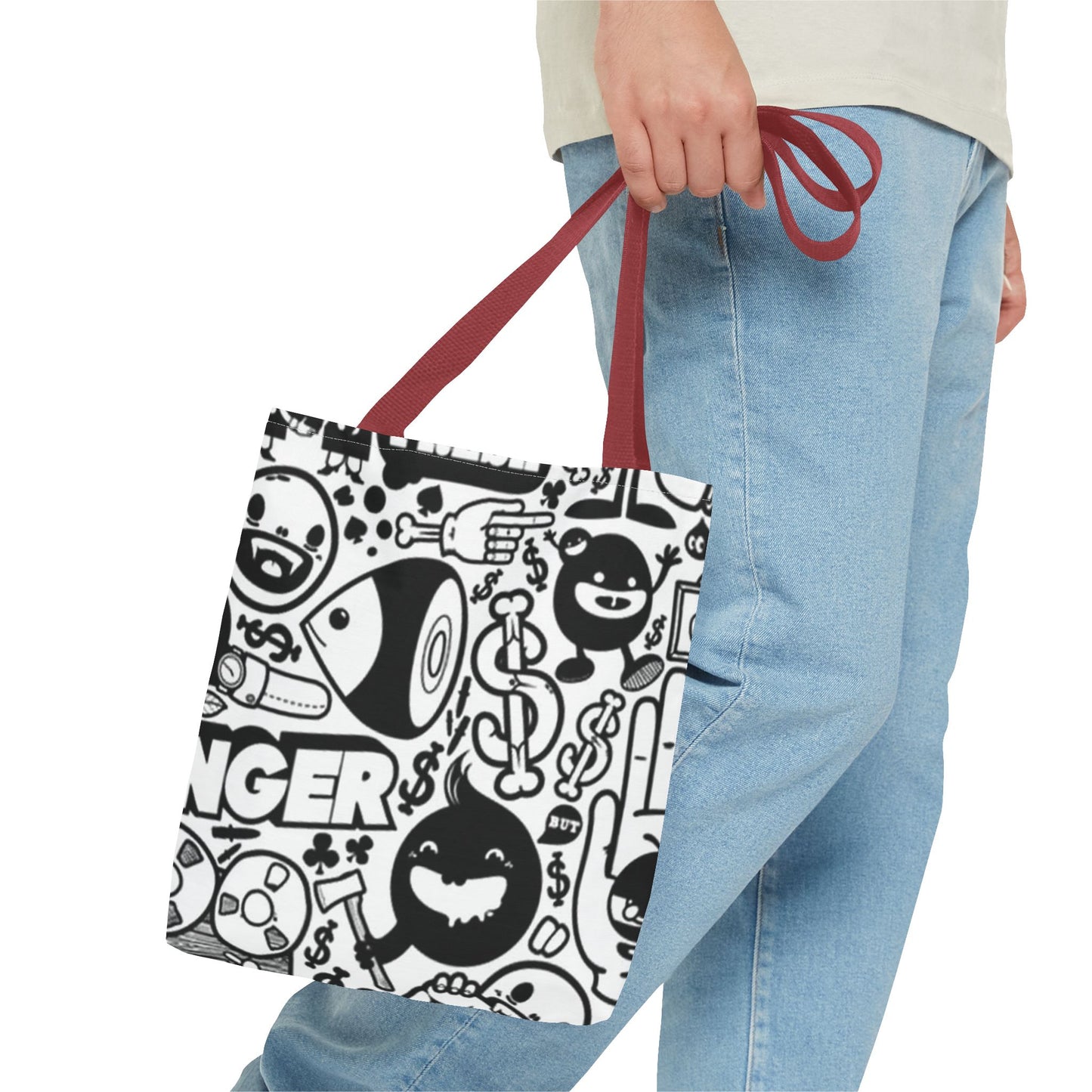 Black And White Stickers All Over BRAND NEW Purse, Pocketbook,Travel Tote Bag