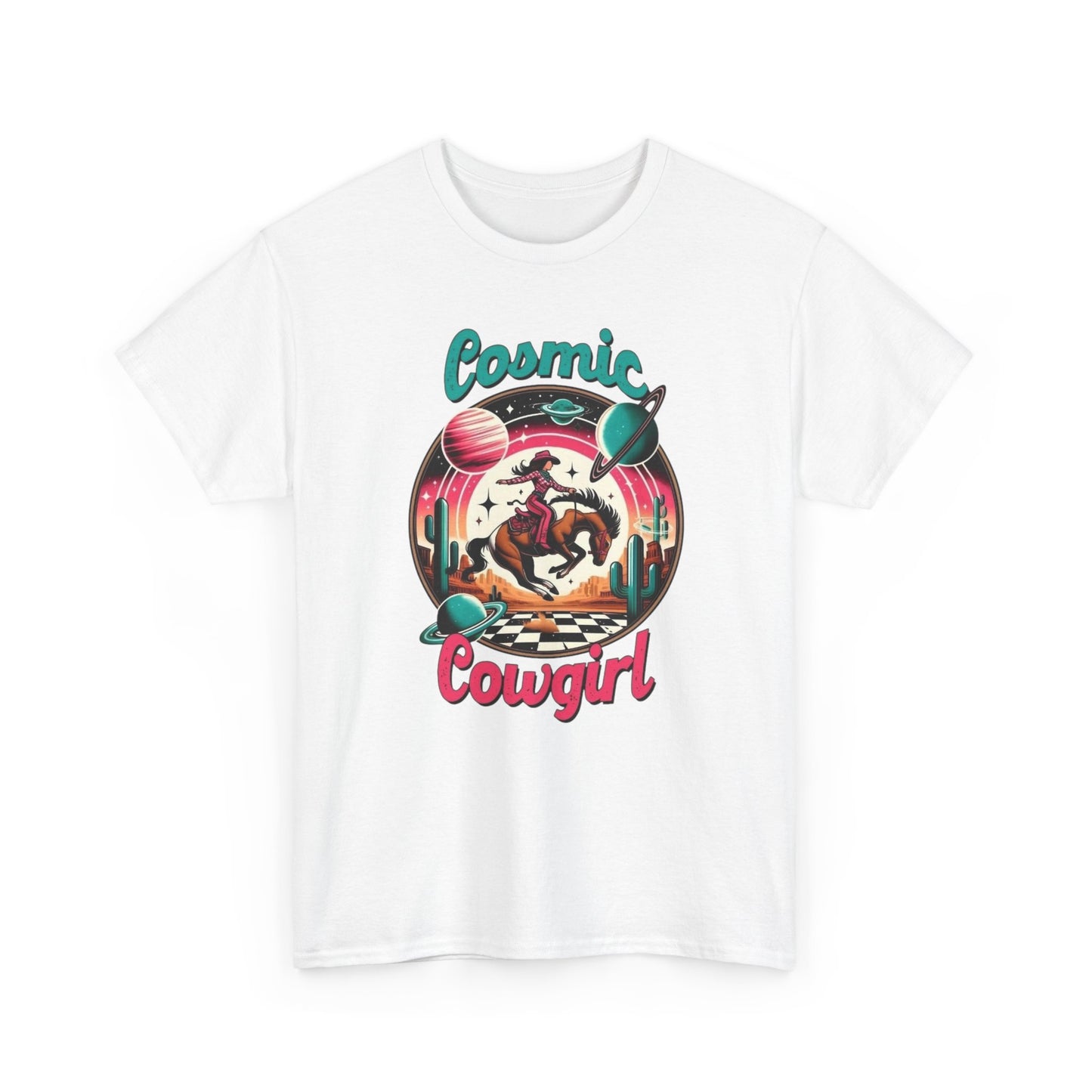 Cosmic Cowgirl Graphic T Shirt Unisex Heavy Cotton Tee