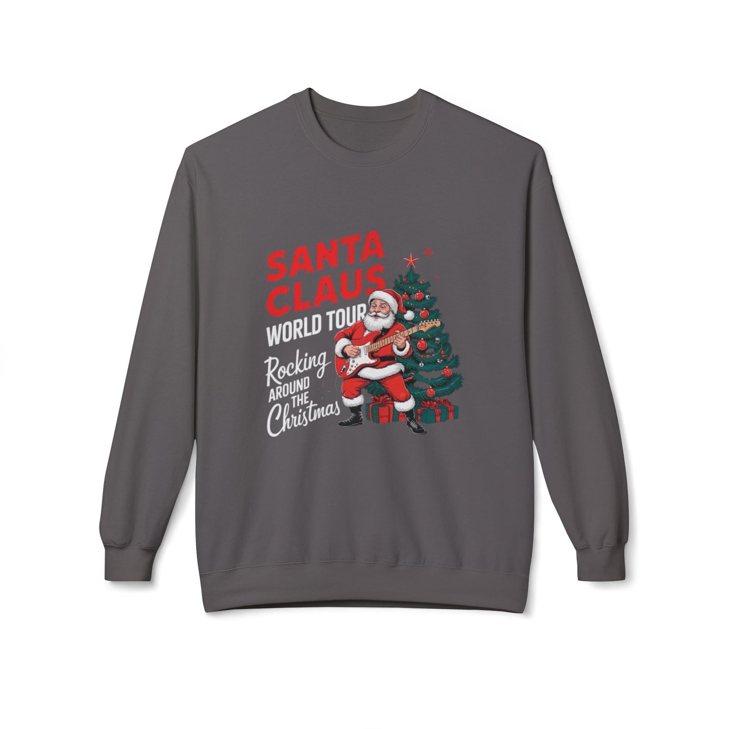 Santa Clause World Tour Unisex Midweight Softstyle Fleece Crewneck Sweatshirt