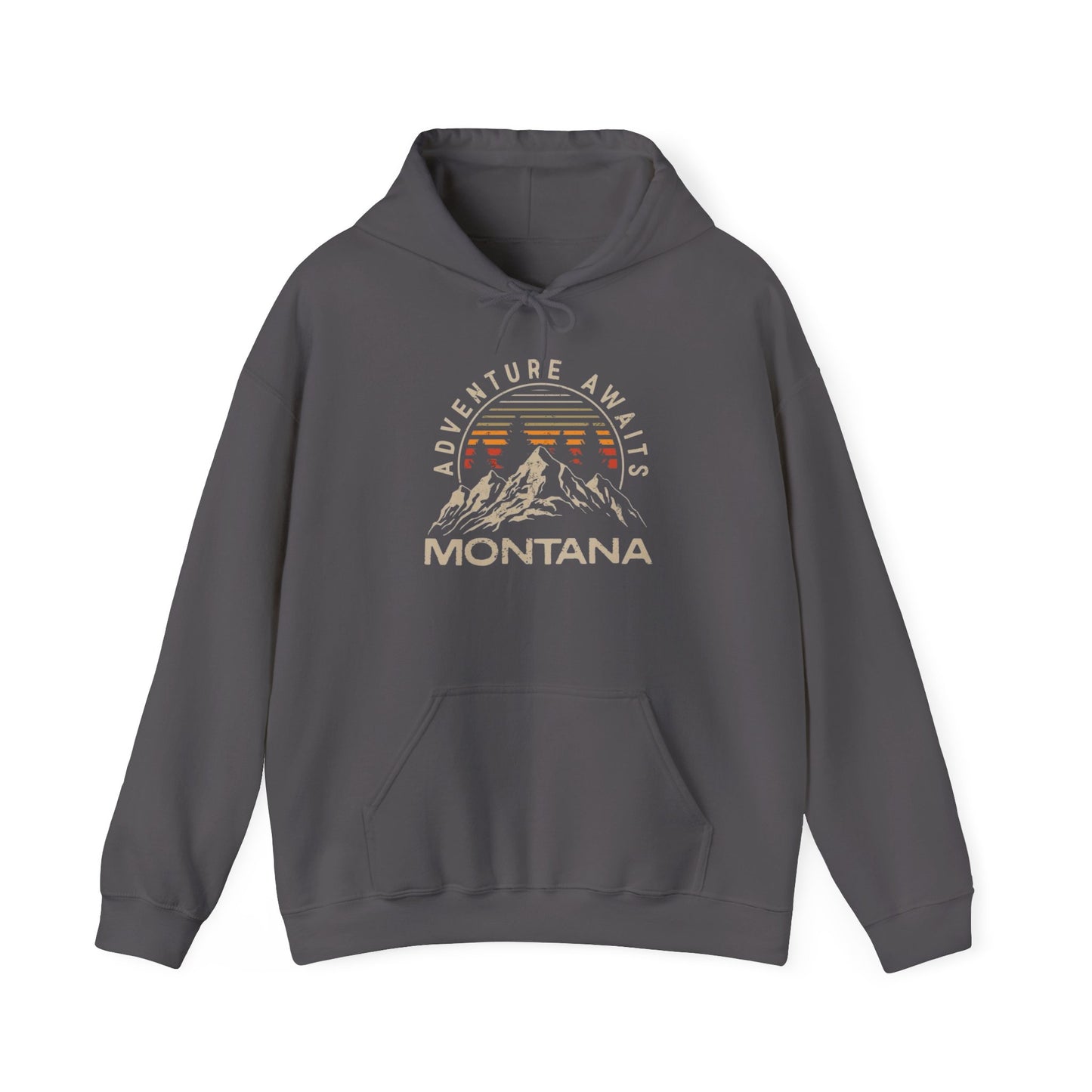 Adventure Awaits In Montana Graphic Hoodie Unisex Heavy Blend™ Hooded Sweatshirt