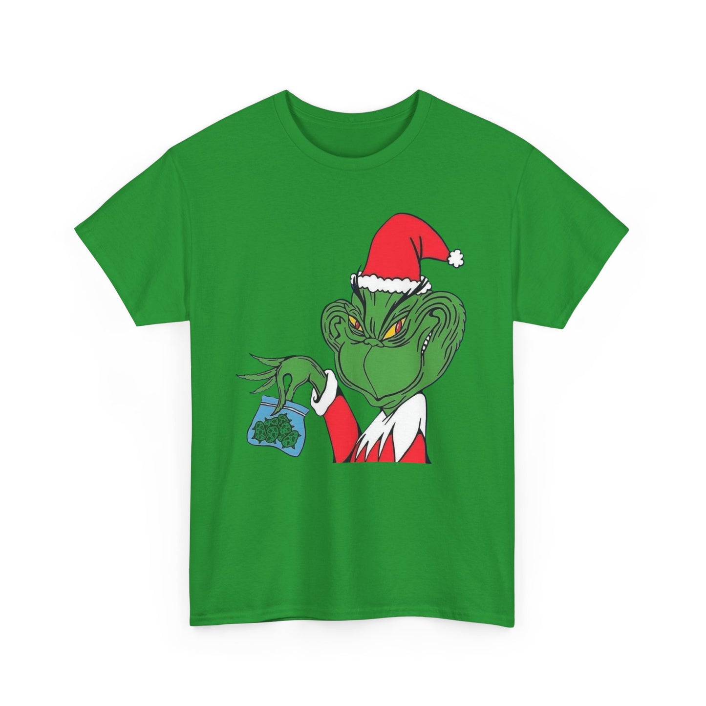 Christmas Grinch Weed Funny Graphic T Shirt NEW ADULT TEE VINTAGE
