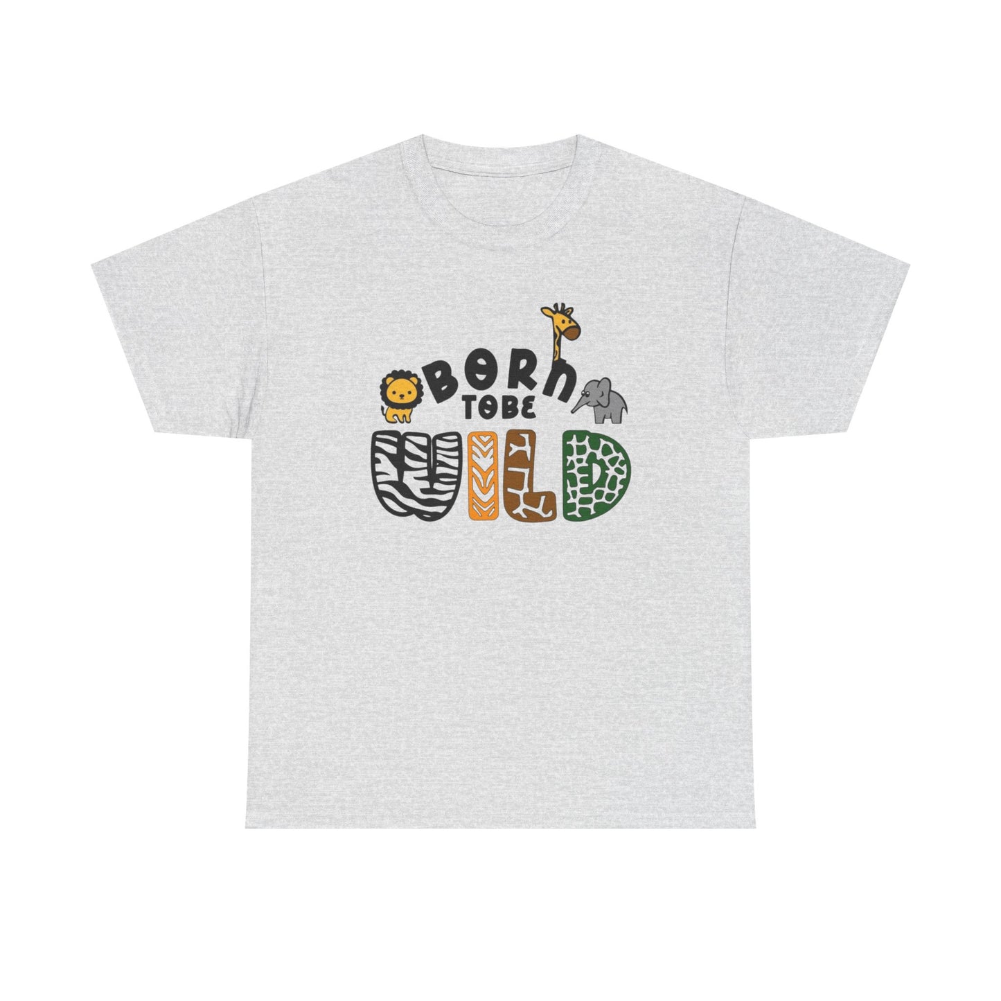 Born To Be Wild Zoo Animals Graphic T-Shirt Cotton Tee New Gift Vintage
