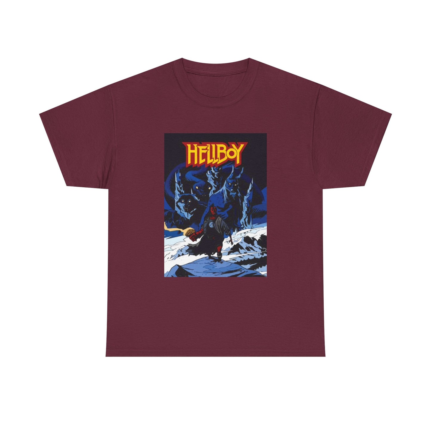 Hellboy Movie Poster Shirt Retro Cartoon Graphic Unisex Heavy Cotton Tee