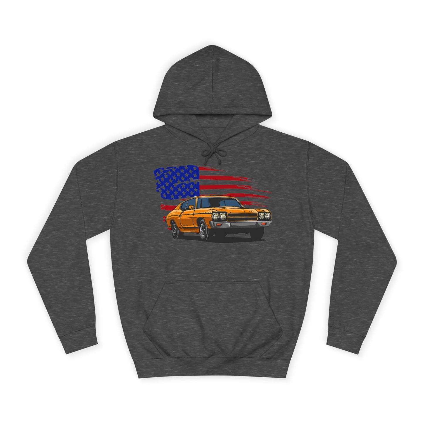 Chevelle Hoodie Retro Chevrolet Vintage Muscle Car American Flag Unisex Hoodie