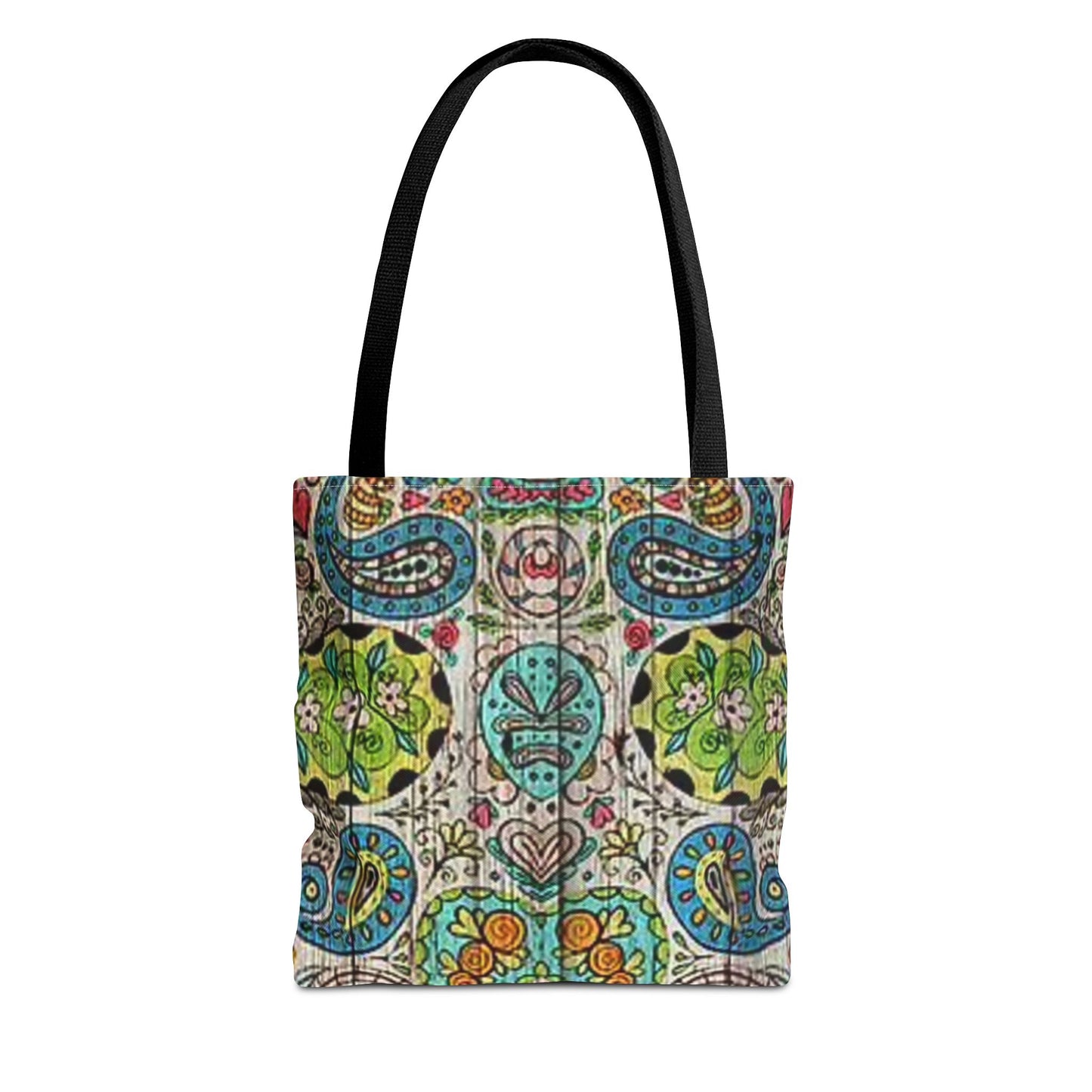 Multi Paisley Green Blue Tan Color BRAND NEW MODERN Tote Bag (AOP)
