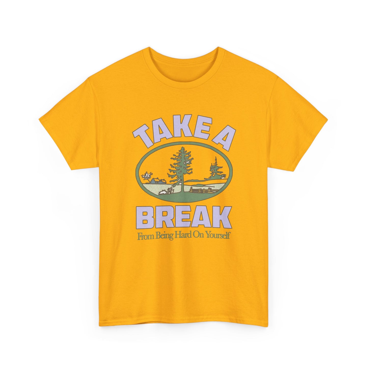 Take A Break Mental Health Retro Graphic T Shirt NEW Adult Unisex Heavy Cotton