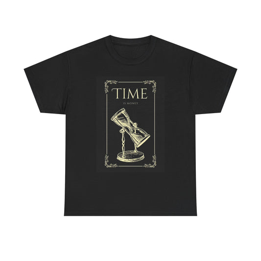 Time Is Money Graphic T Shirt Vintage Art Unisex Heavy Cotton Tee
