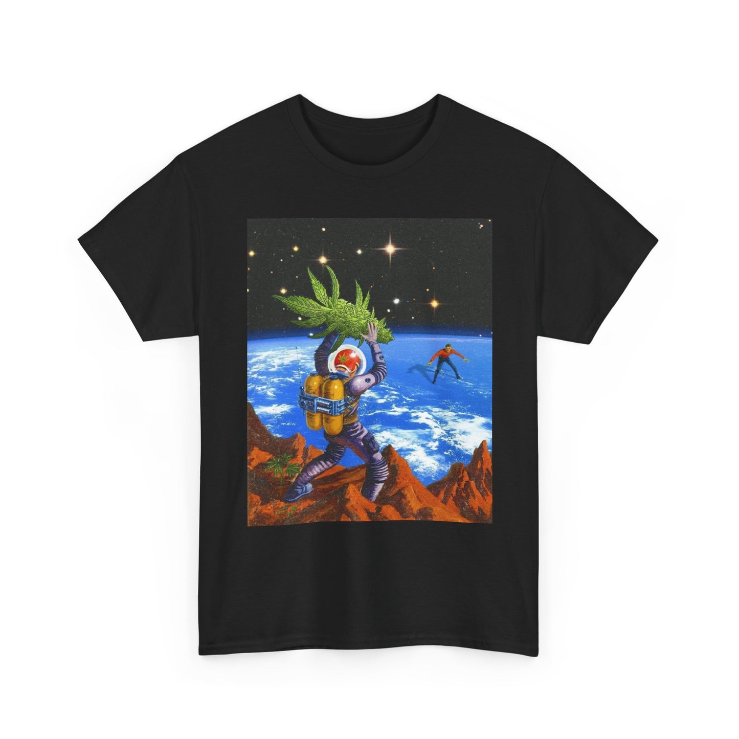 High In Space Weed Love Graphic T-Shirt Comfy Cotton Tee NEW