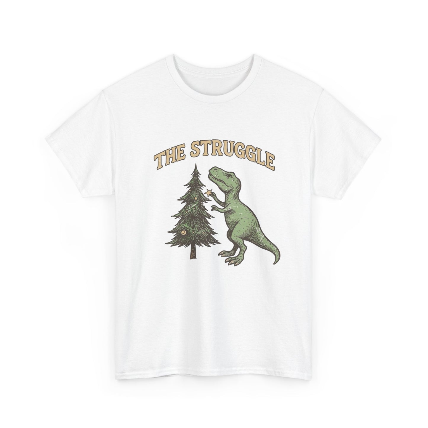 The Struggle Dinosaur Funny Graphic T Shirt NEW Adult Regular Heavy Cotton Tee