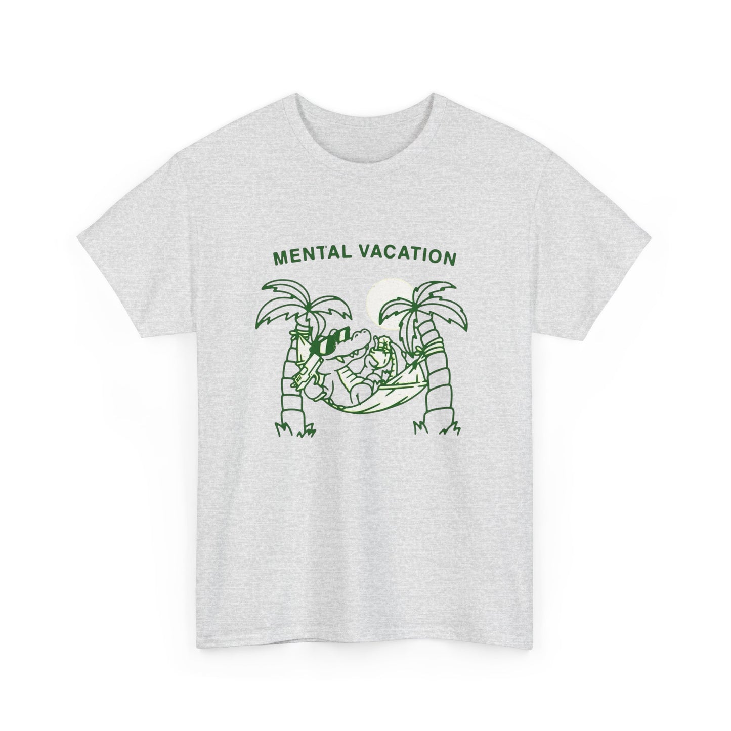 Mental Vacation Funny Graphic T Shirt Unisex Heavy Cotton Tee Gift
