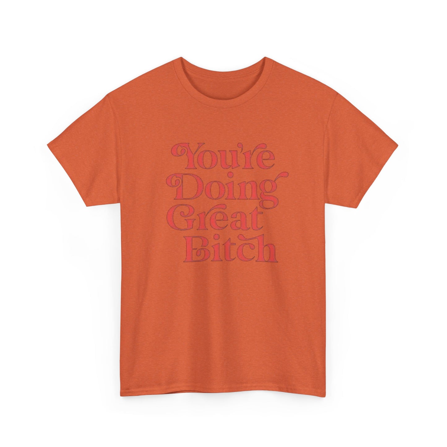 Your Doing Great Bitch Funny Graphic T Shirt Unisex Heavy Cotton Tee GIFT