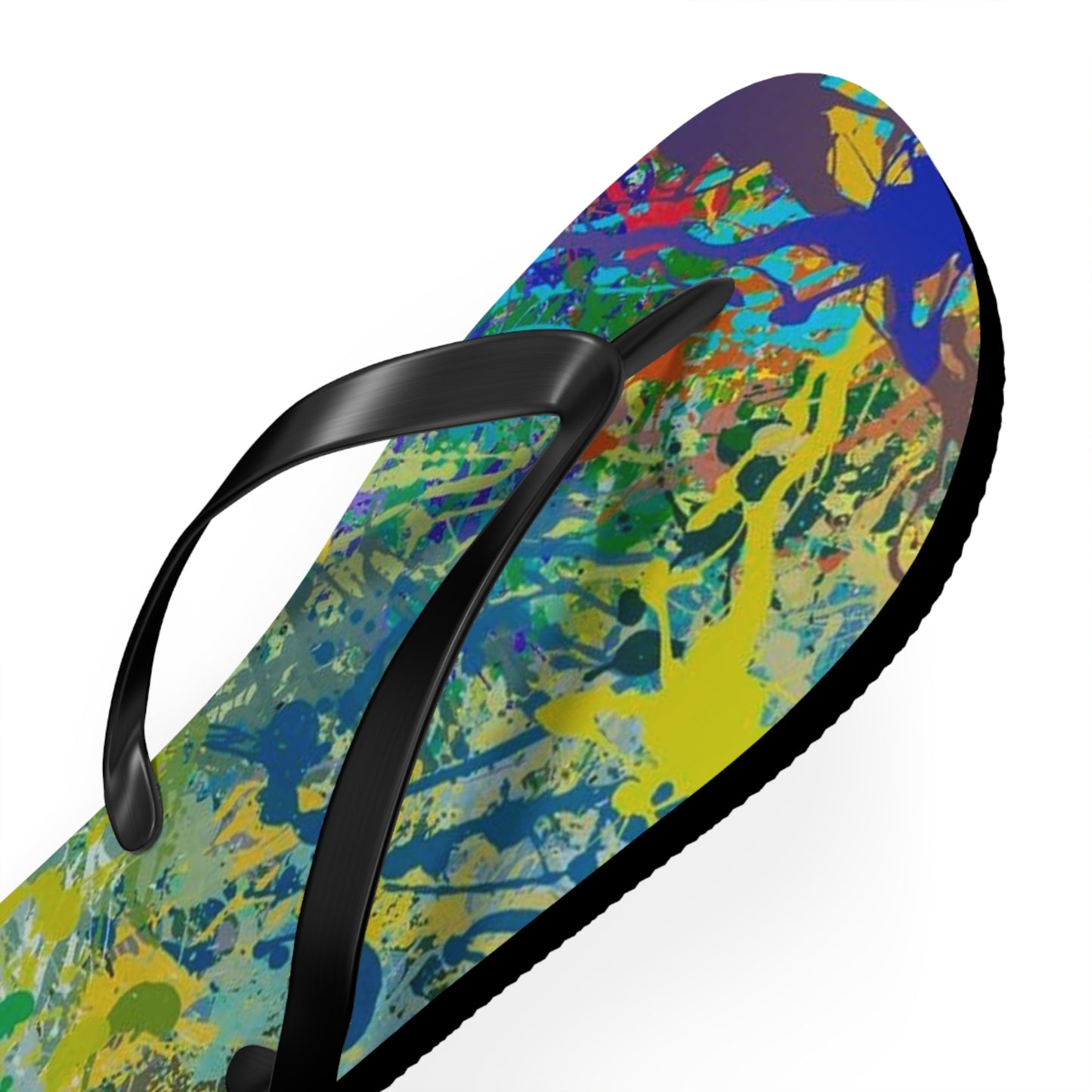 Paint Splatter Beach Sandals, Slides for Summer, Flip Flops, Water Resistant