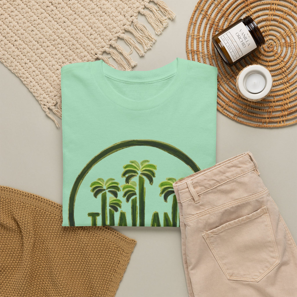 Thailand Palm Tree Wave T-Shirt Men's Graphic Tee