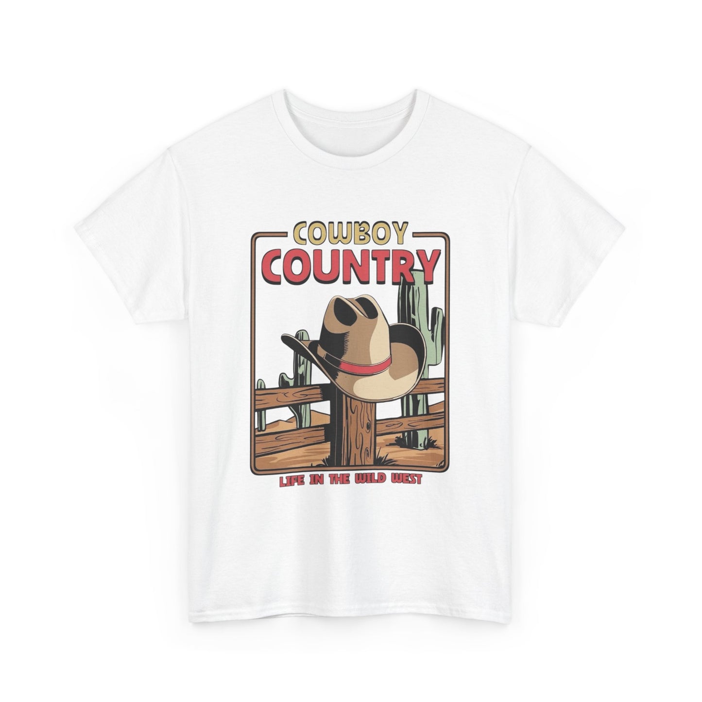 Cowboy Country Graphic T Shirt Unisex Heavy Cotton Tee New Gift