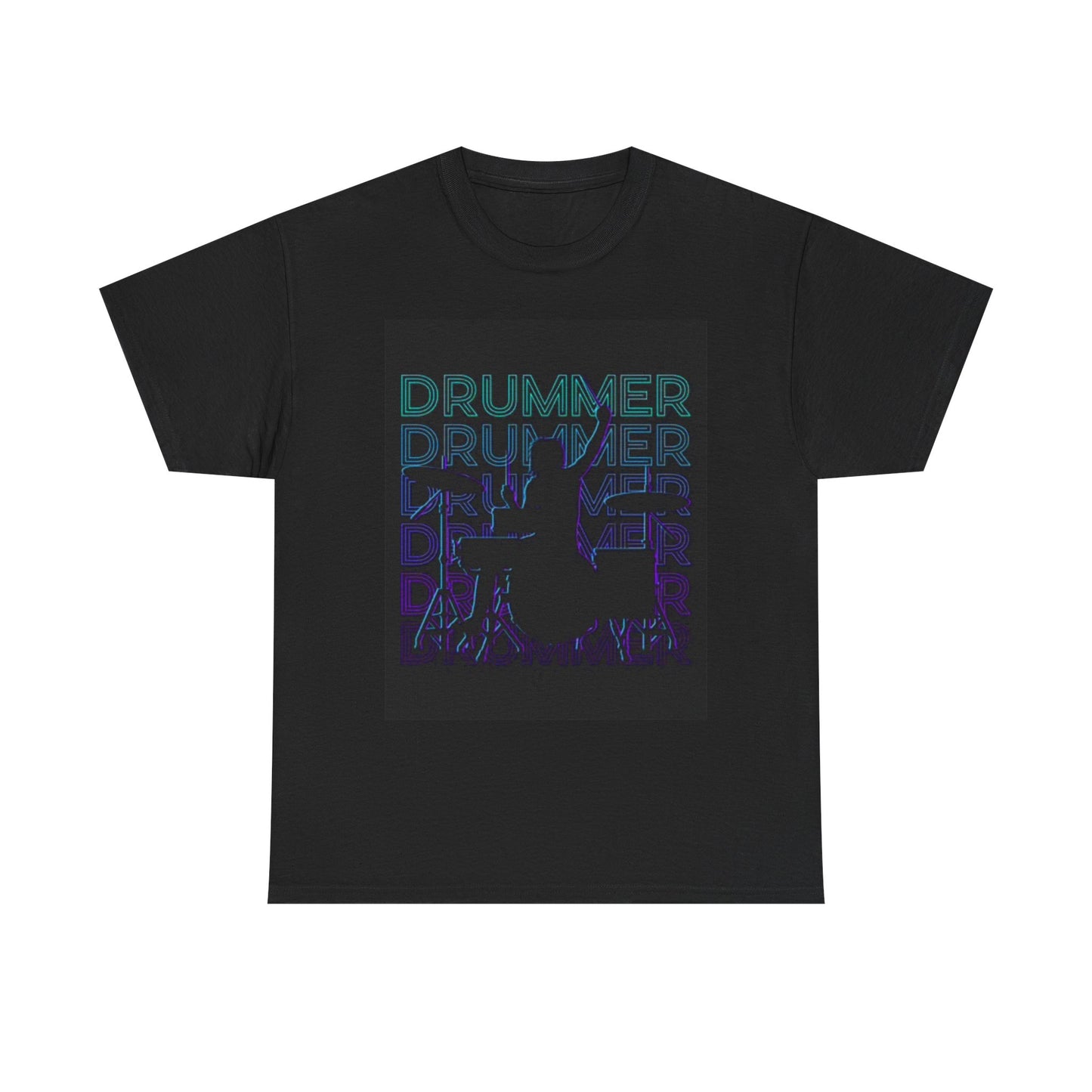 Drummer Graphic T Shirt Retro Gift Drum Set Unisex Heavy Cotton Tee