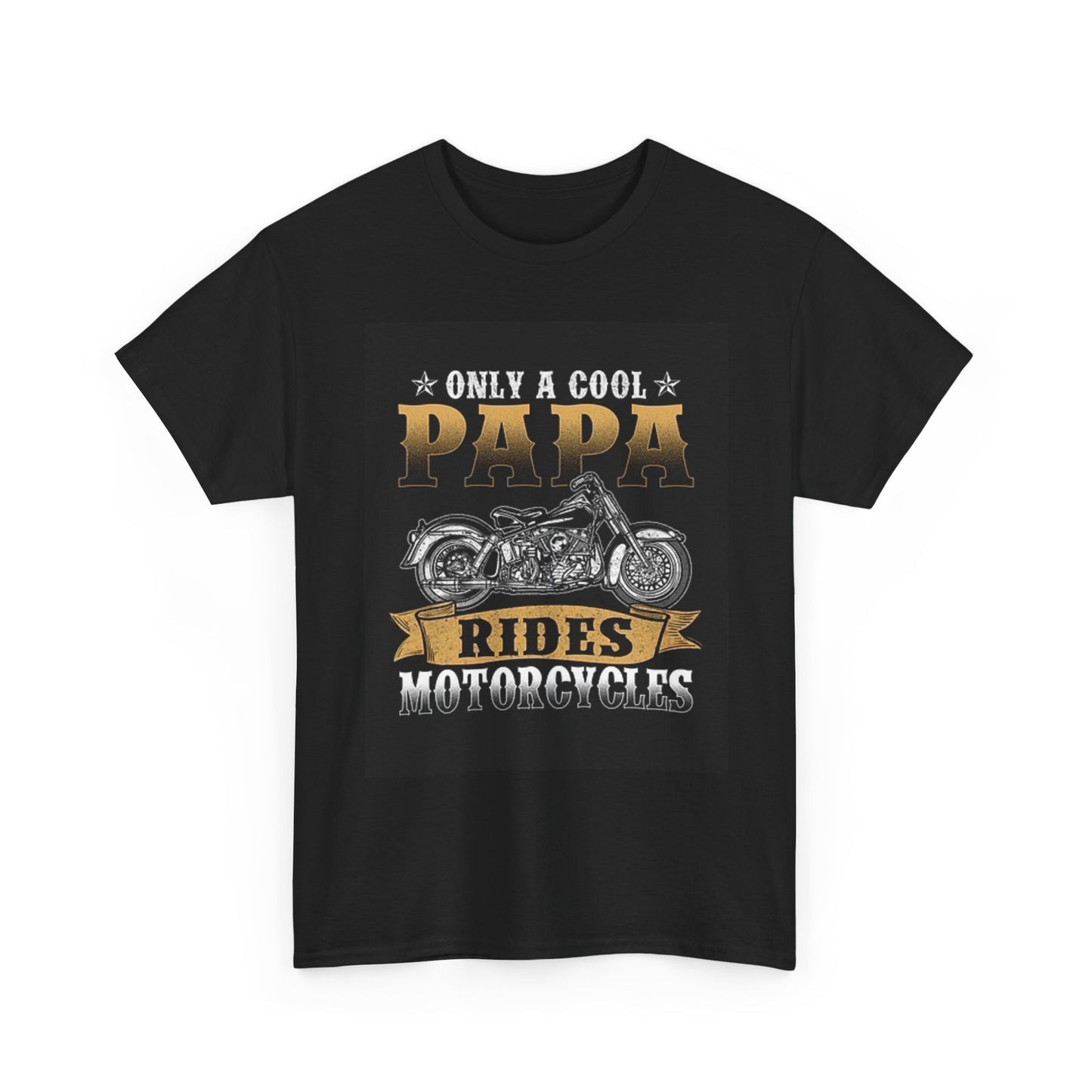 Cool Papa Rides Motorcycles Graphic T Shirt Unisex Heavy Cotton Tee
