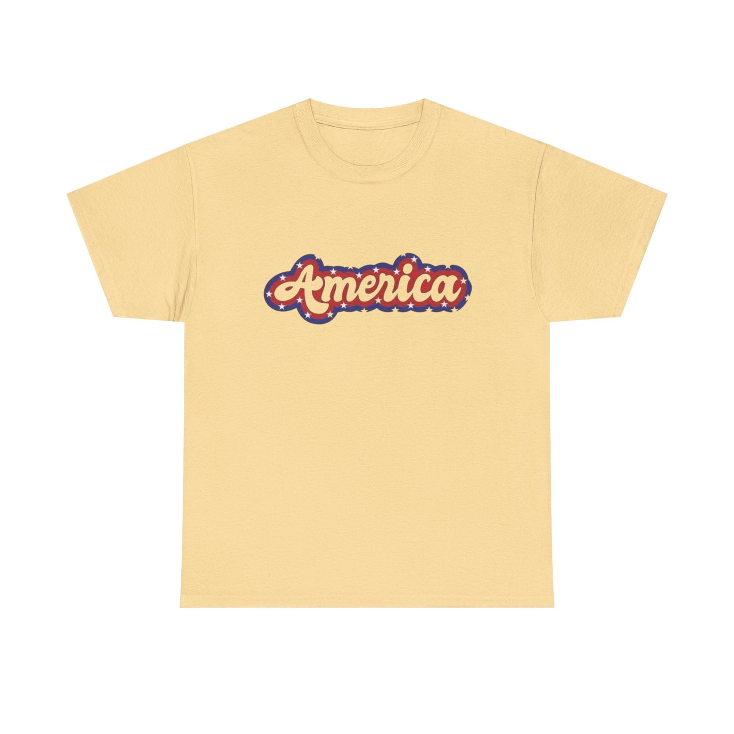 America 70's Retro USA Graphic T Shirt Unisex NEW Heavy Cotton Tee