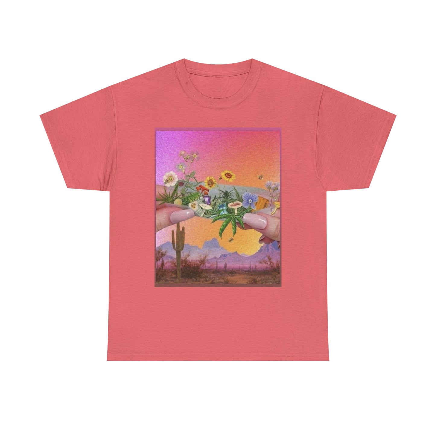 Rolling Flowers Graphic T-Shirt Women's Heavy Comfy Cotton Tee