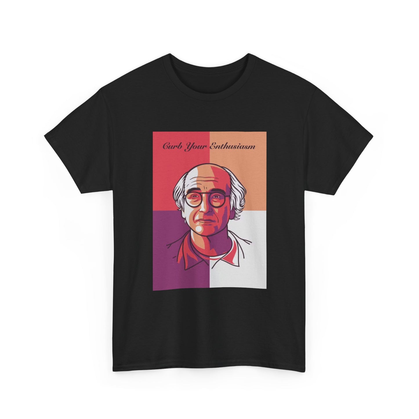 Larry David Portrait T shirt California Comedy Seinfeld Unisex Heavy Cotton Tee