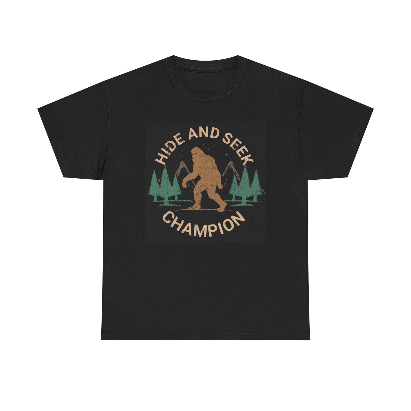 Hide And Seek Champion Graphic T Shirt Funny Bigfoot Unisex Heavy Cotton Tee