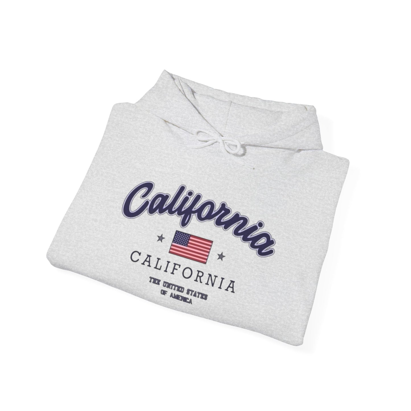 California USA American Flag Graphic Hoodie Heavy Blend Sweatshirt NEW