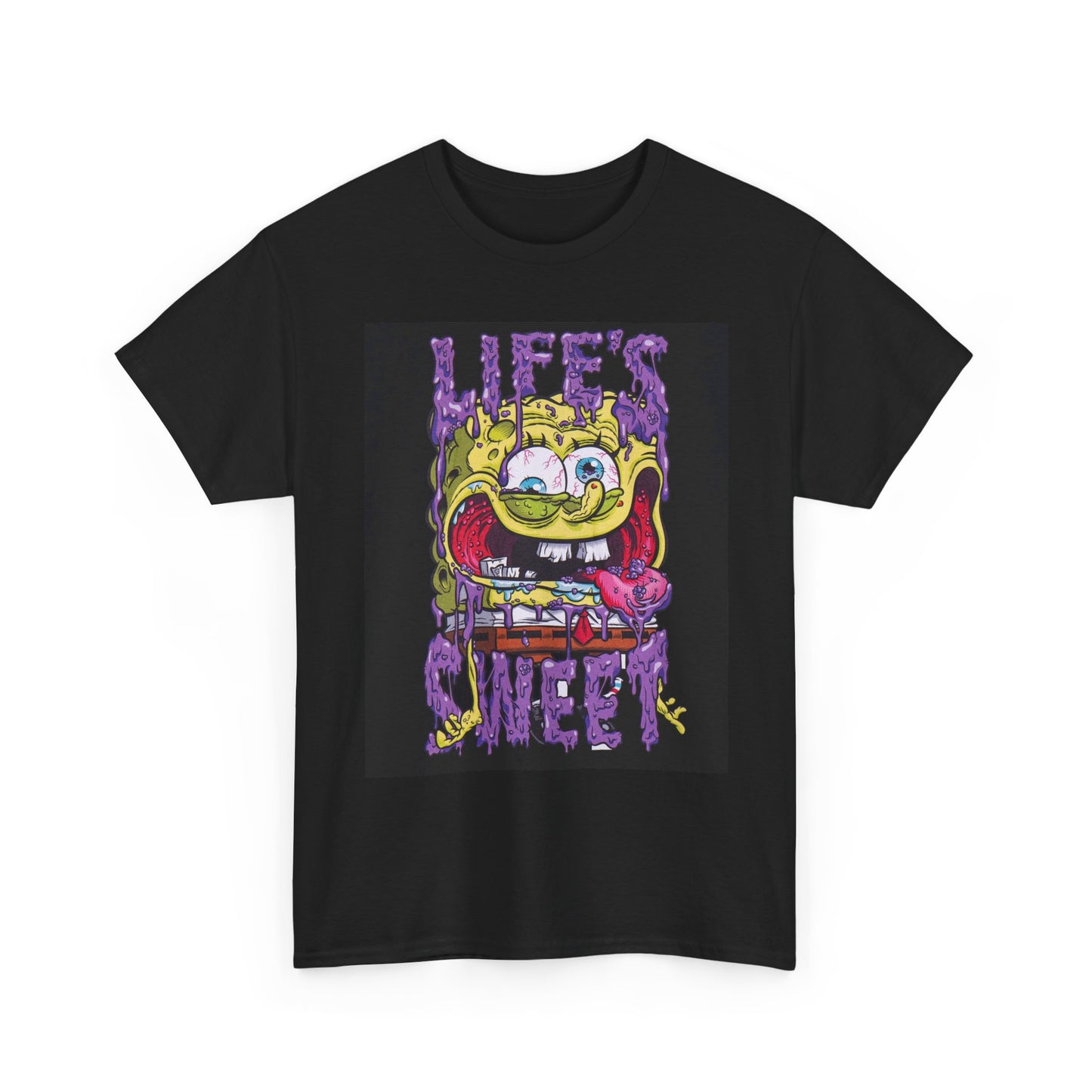 Life's Sweet Graphic T Shirt Funny Cartoon Unisex Heavy Cotton Tee