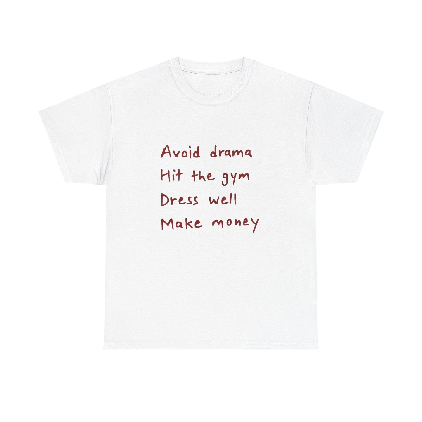 Avoid The Drama GYM MONEY Graphic T Shirt ADULT NEW Heavy Cotton Tee