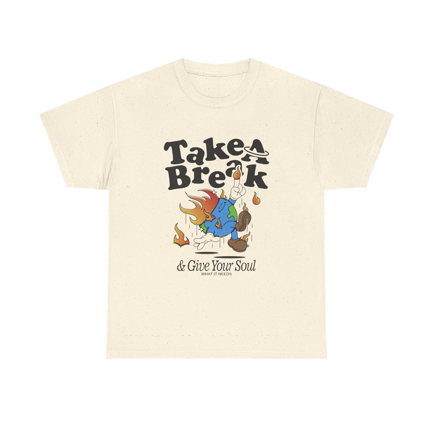 Take A Break For Your Soul World Graphic T Shirt Unisex Heavy Cotton Tee