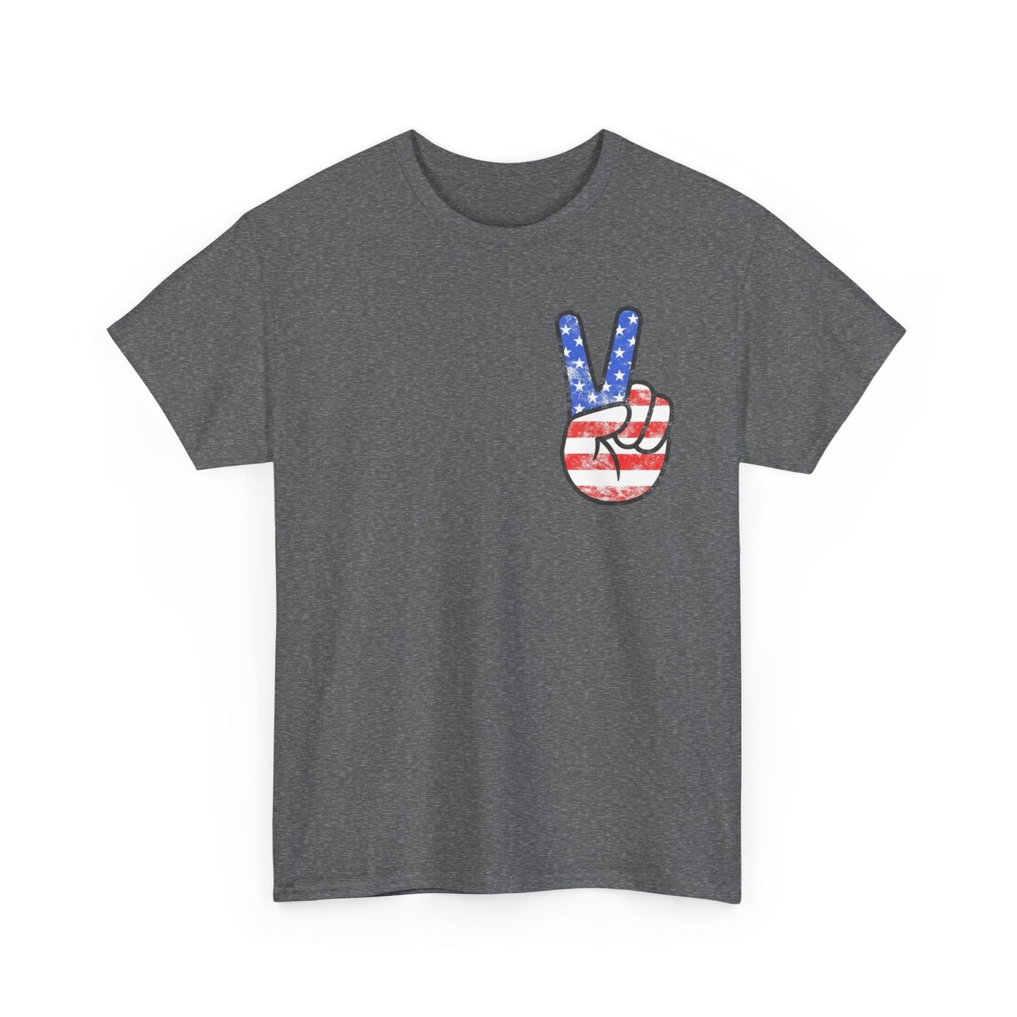 American Flag Peace Sign Retro Graphic T Shirt Adult New Tee