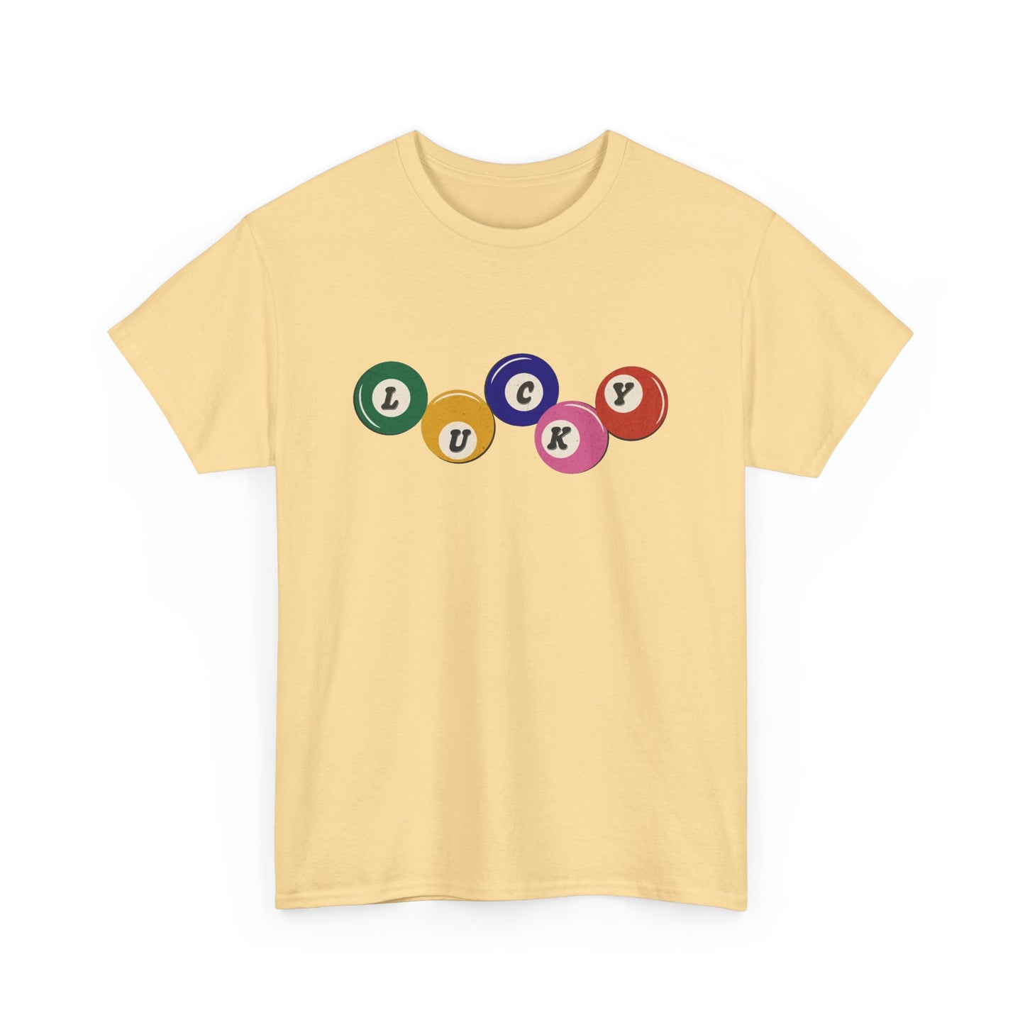 Lucky Pool Balls Retro Graphic T Shirt Men's Heavy Cotton Tee