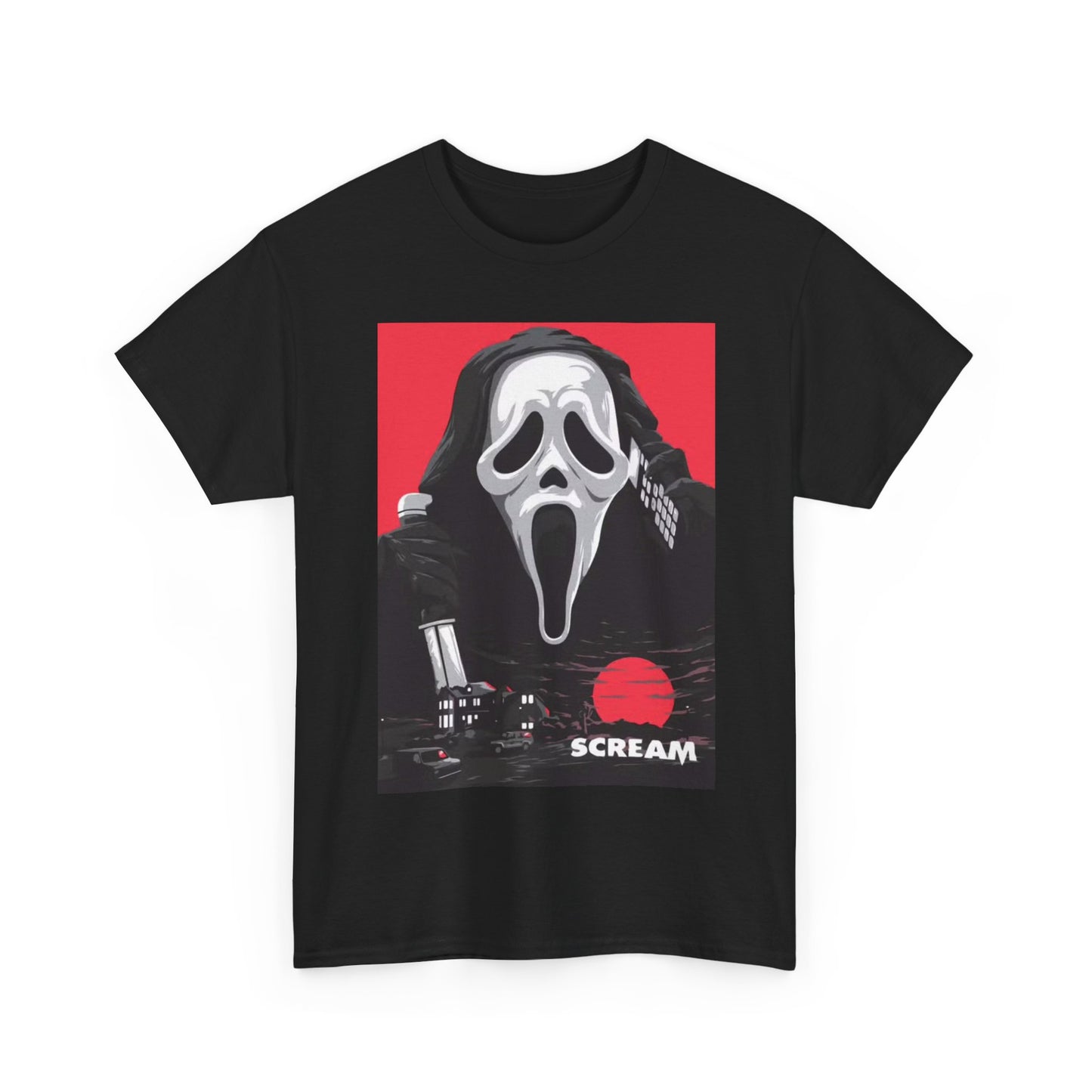 Scream T shirt Halloween Horror Movie Poster Graphic Unisex Heavy Cotton Tee