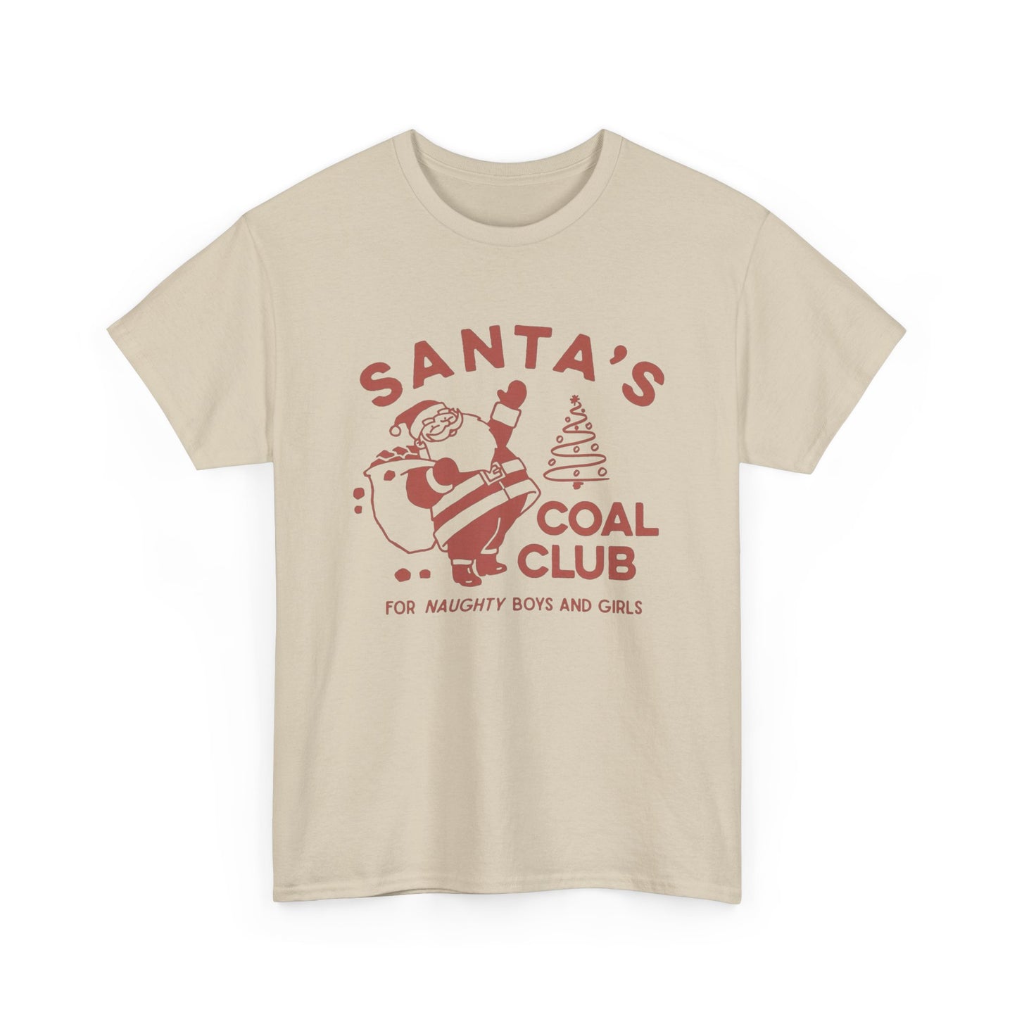 Santa's Coal Club Funny Christmas Graphic T Shirt Unisex NEW Heavy Cotton Tee