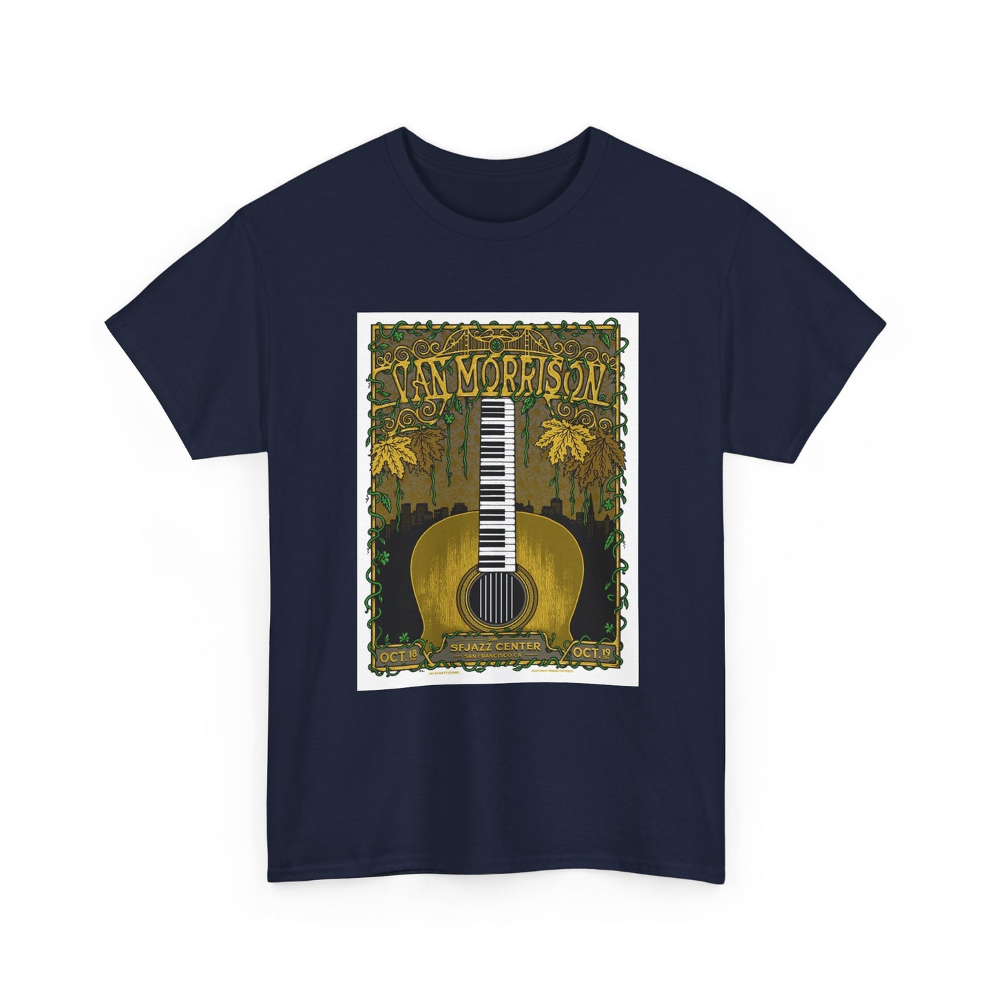 Van Morrison Tshirt Classic Rock Merch Graphic Retro Unisex Heavy Cotton Tee