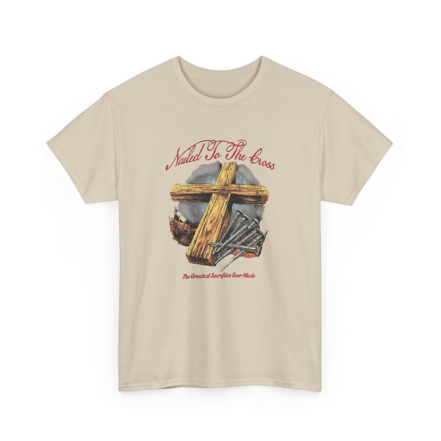 Jesus Nailed To The Cross Graphic T Shirt Unisex Heavy Cotton Tee