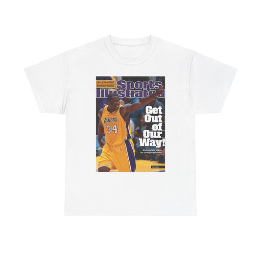 Shaq poster graphic T Shirt Vintage Lakers Basketball Retro Unisex Heavy Cotton