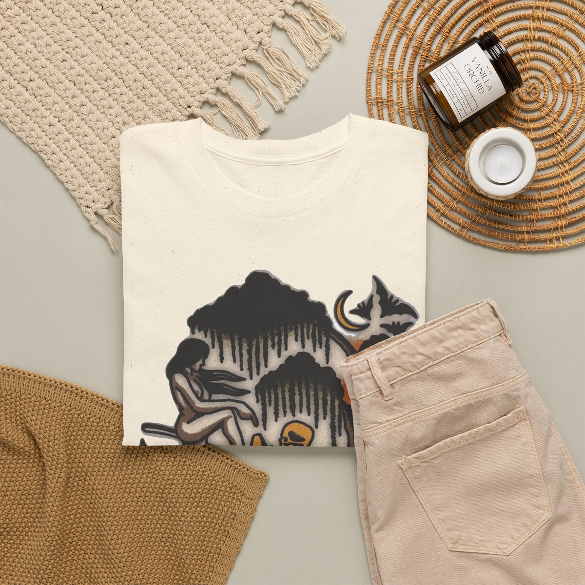 Praying For Women Funny Mystical Forest Moon Goddess Graphic T-Shirt Men's Tee