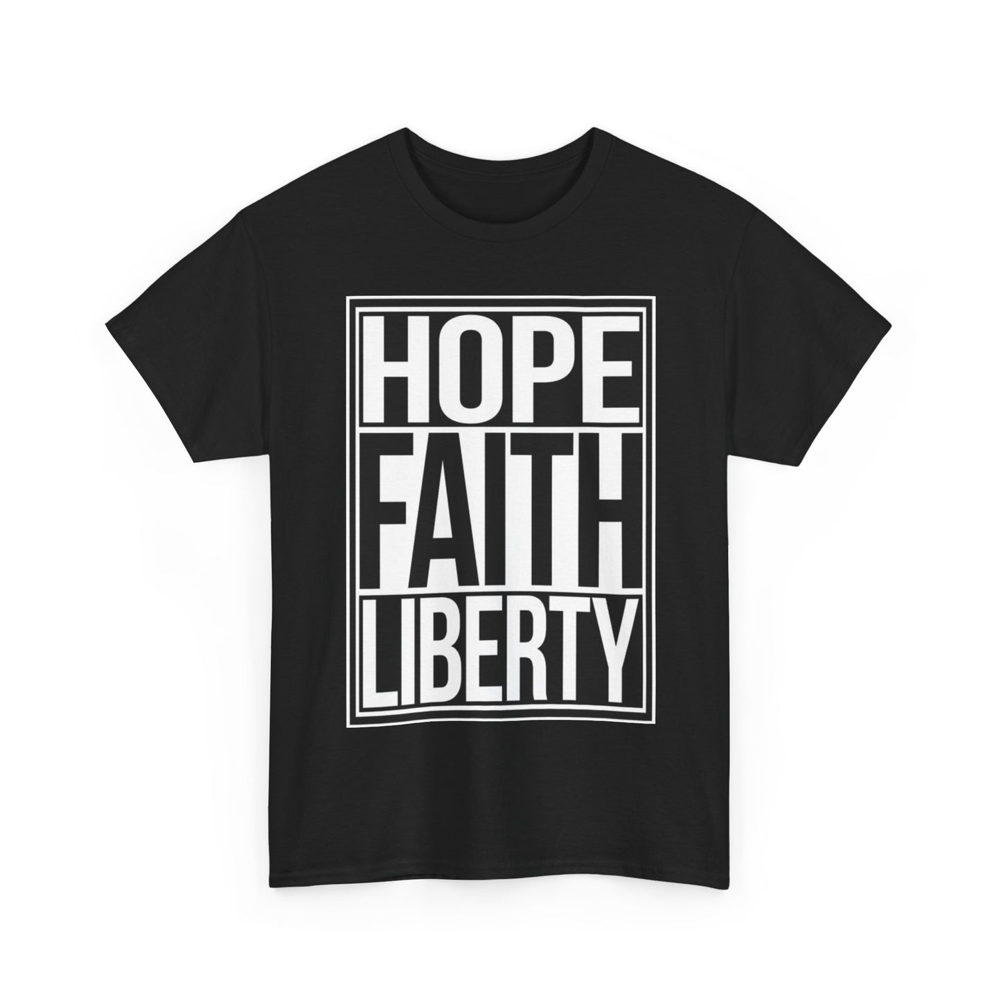 Hope Faith and Liberty Tshirt 1776 America USA Country Unisex Heavy Cotton Tee