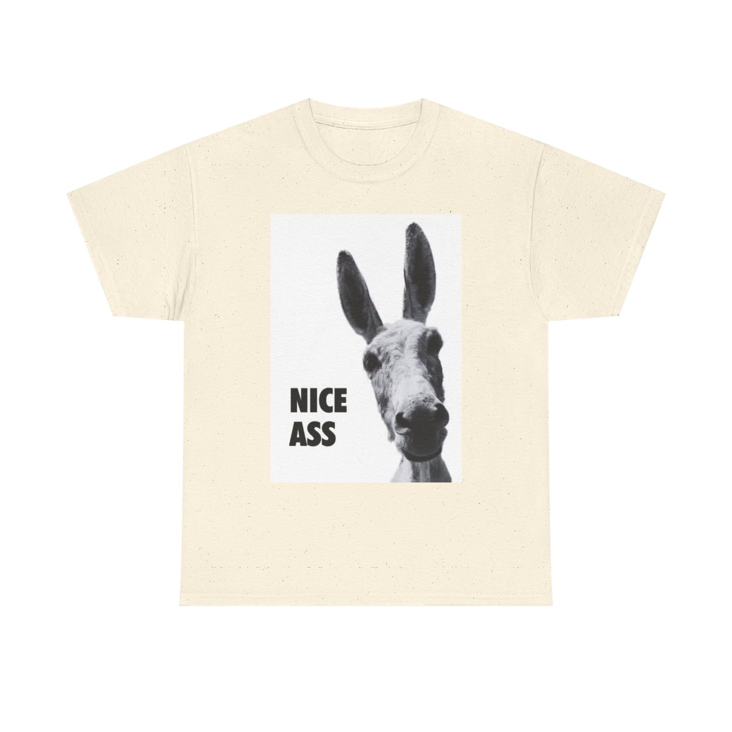 Nice Ass T Shirt Funny Donkey Animal Jokes Comedy Gift Unisex Heavy Cotton Tee