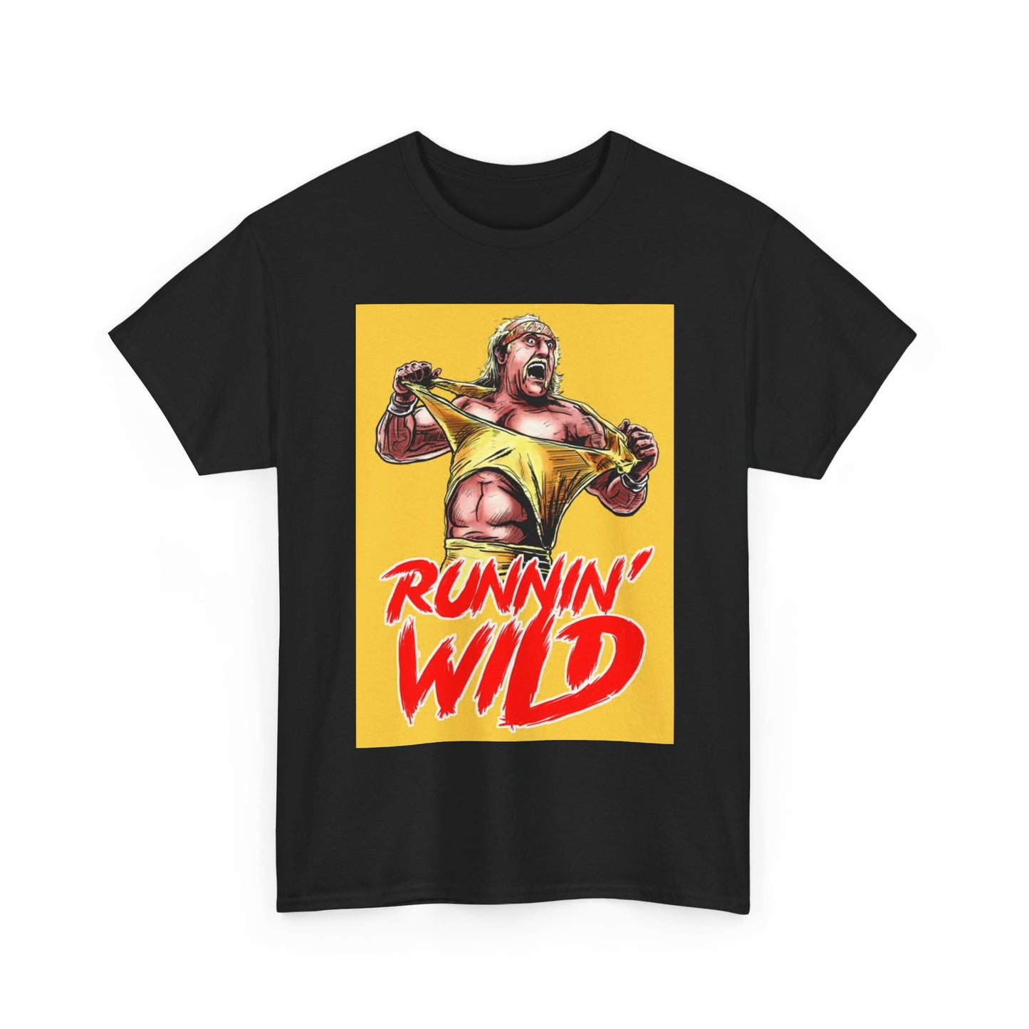 Hulk Tshirt Vintage Wrestling Runnin Wild Hogan Cartoon Graphic Heavy Cotton Tee