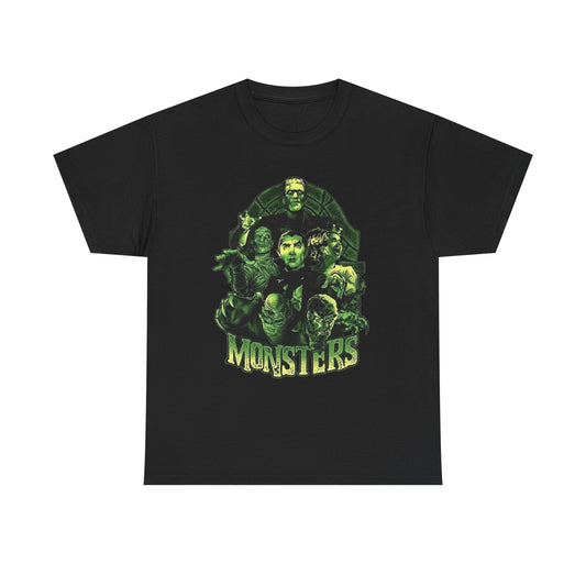 Monsters Halloween Graphic T Shirt Unisex Heavy Cotton Tee GIFT NEW